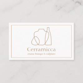 Cartão De Visita Vaso de Cerâmica Escultura de Porcelana Marrom Fei