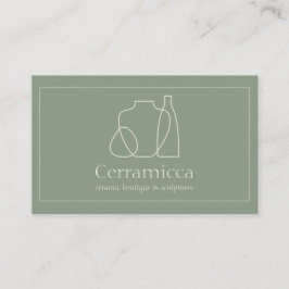 Cartão De Visita Vaso de Cerâmica Escultura de Porcelana Verde Salv