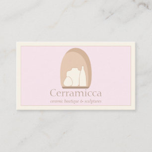 Cartão De Visita Vaso de Escultura de Porcelana Cerâmica Rosa