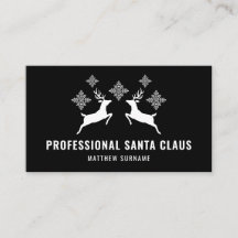 Veado Preto E Branco E Flocos De Neve Papai Noel