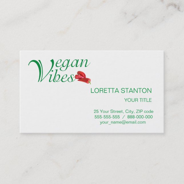 Cartão De Visita Vegan vibes (Frente)