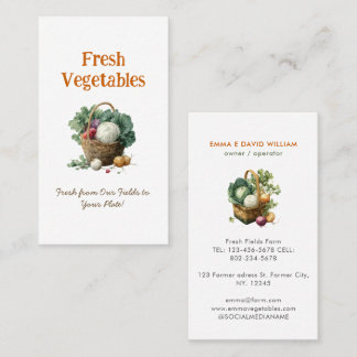 Cartão De Visita Vegetable Farm Market Agriculture Business Card