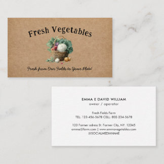 Cartão De Visita Vegetable Farm Market Agriculture Business Card