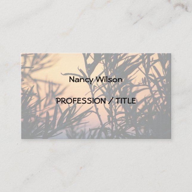 Cartão De Visita Vegetação no pôr do sol (Frente)