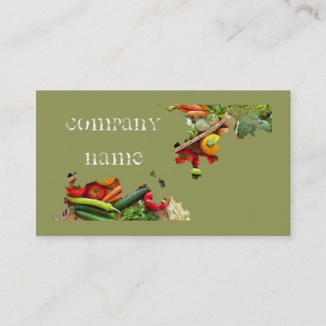 Cartão De Visita Vegetais de frutas/cartão saudável da (Frente)