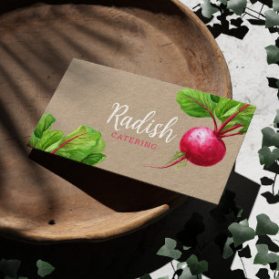 Cartão De Visita Vegetais modernos de Aquarela nutritivos