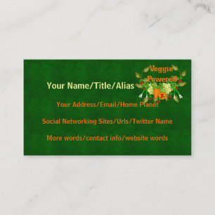 Cartão De Visita Vegetariano psto