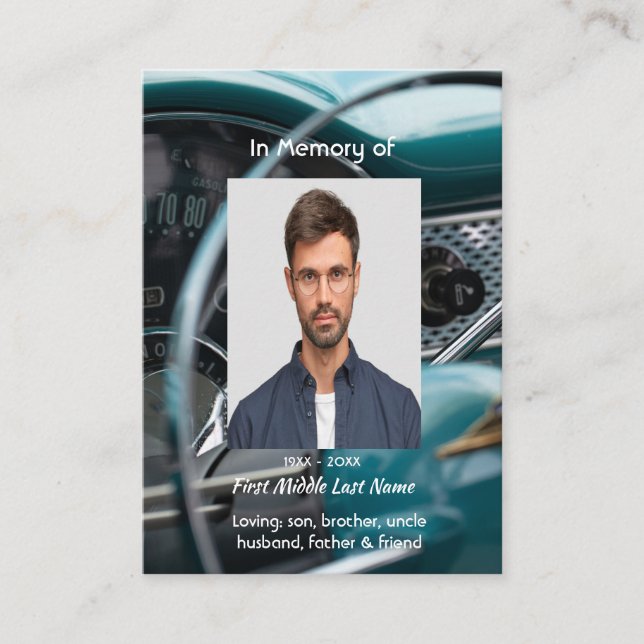 Cartão De Visita Veículos Automóveis Antigos de Manutenção Memorial (Frente)