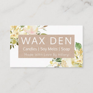 Cartão De Visita Vela Branca E Kraft De Soap Derrete E Artesanato