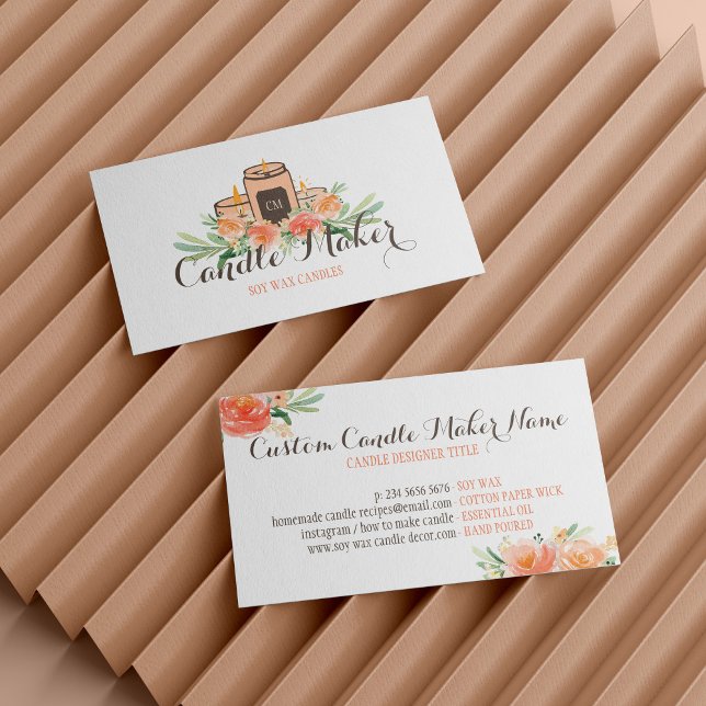 Cartão De Visita Vela de Cera de Soja Caseira (Candle Soy Wax Homemade Business Card)