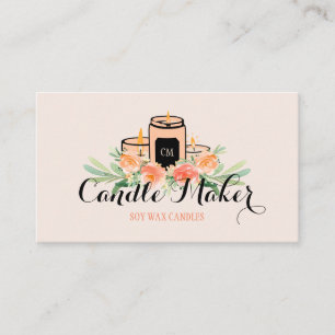 Cartão De Visita Vela de Cera de Soja Caseira Elegante e Macia