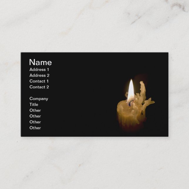 Cartão De Visita Vela de Lite do Halloween e Wick queimado (Frente)