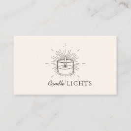 Cartão De Visita Vela Feita À Mão De Soja Beige Elegante