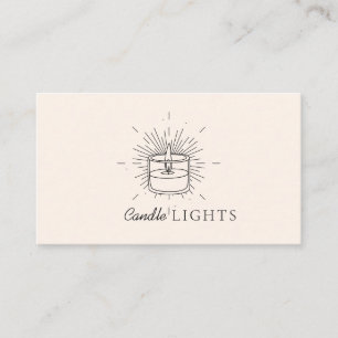 Cartão De Visita Vela Feita À Mão De Soja Beige Elegante