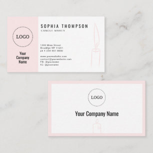 Cartão De Visita Vela simples e personalizada de Marca de logotipo