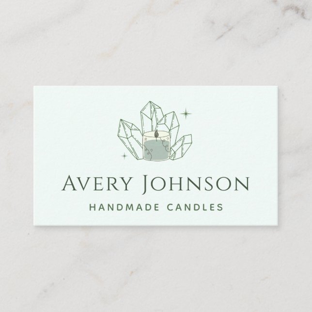 Cartão De Visita Velas artesanais Crystal Gemstone Social Media Bus (Frente)