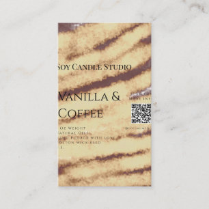 Cartão De Visita Velas de café de baunilha adicionar barramento QR