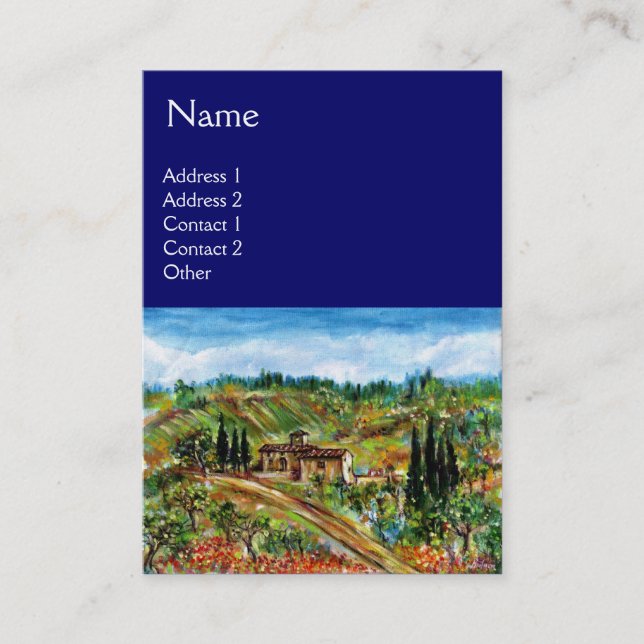 CARTÃO DE VISITA VELHA FARMHOUSE NA TÚSCULA (Frente)