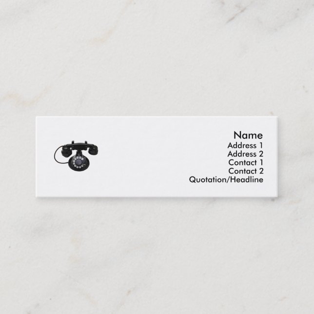 Cartão de visita velho do telefone (Frente)