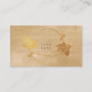 Cartão De Visita Veludo bege dourado Vip da mostarda do minimalismo