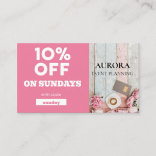 Cartão De Visita Venda de Desconto do Planejamento de Eventos
