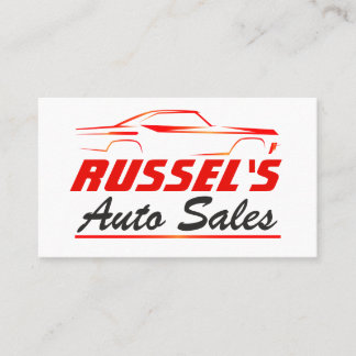 Cartão De Visita Vendas Automáticas com Zoom Clássico do Carro Verm