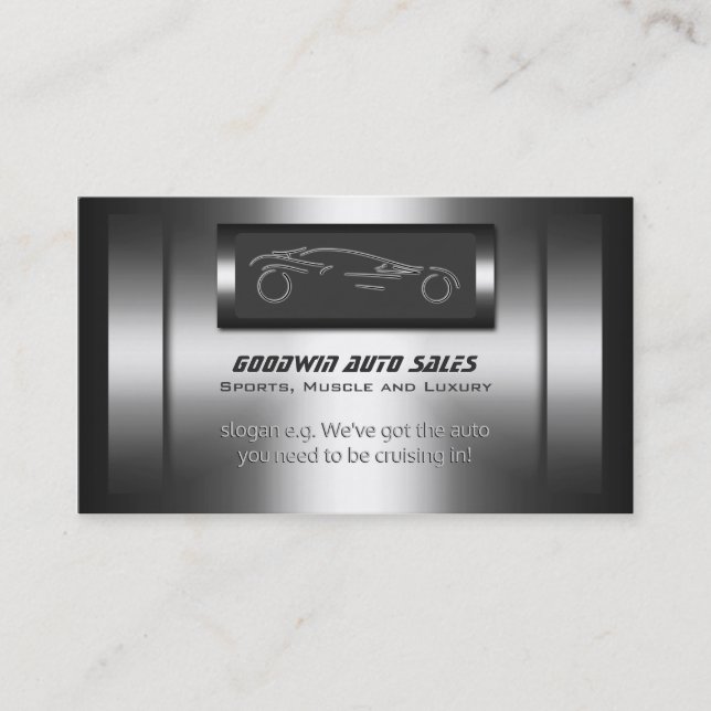 Cartão De Visita Vendas automáticas - metal falso, automático prate (Frente)