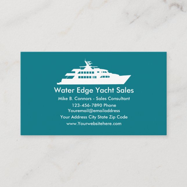 Cartão De Visita Vendas em Iate Moderno (Frente)