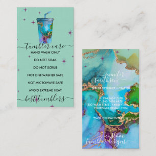 Cartão De Visita Vendedor do Tumbler se preocupa verde com textura