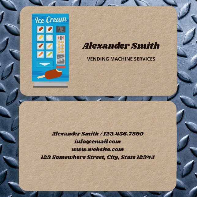 Cartão De Visita Vending Machines Kraft (Vending Kraft Business Cards)