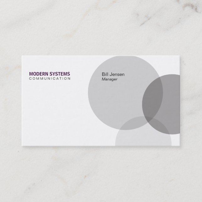 Cartão De Visita Venn Circular (roxo escuro) (Frente)