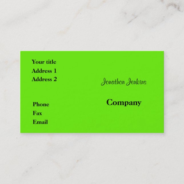Cartão De Visita Verde (Frente)