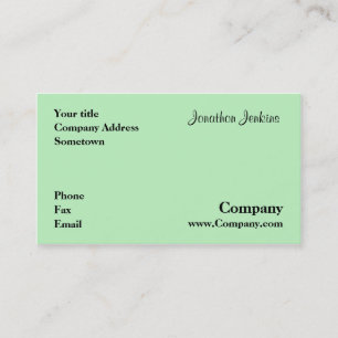 Cartão De Visita Verde