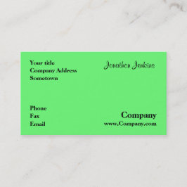 Cartão De Visita Verde