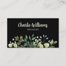 Verde botânico elegante deixa preto