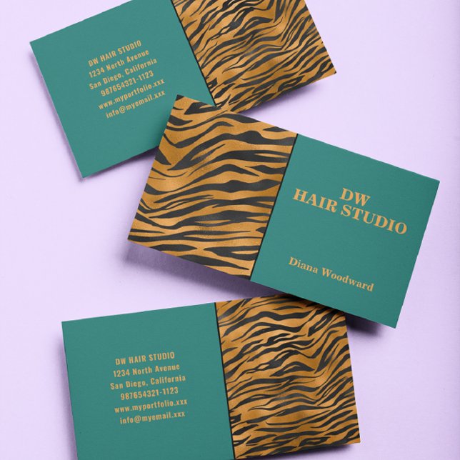 Cartão de visita Verde Colorida Moderna (Criador carregado)