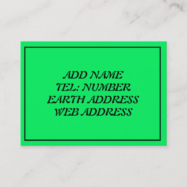 Cartão De Visita Verde com Quadro Preto (Frente)