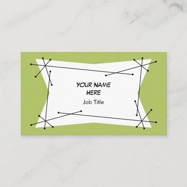 Cartão de visita Verde de Placa Dazzle (Frente)