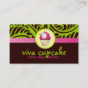 Cartão De Visita Verde do cupcake de 311 Viva