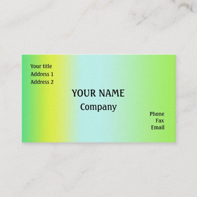 Cartão De Visita Verde e amarelo (Frente)