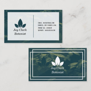 Cartão De Visita Verde e Branco do Botânico Moderno Elegante