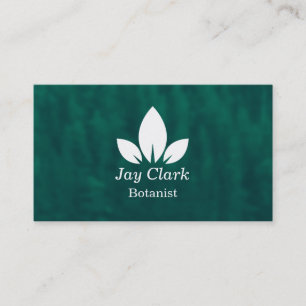 Cartão De Visita Verde e Branco do Botânico Moderno Profissional
