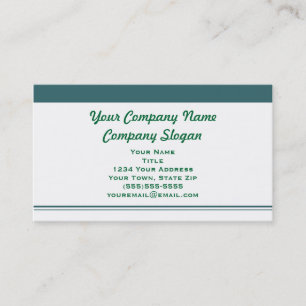 Cartão De Visita Verde e Branco Simples
