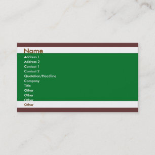 Cartão De Visita Verde e Brown