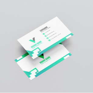 Cartão De Visita Verde Elegante Simples Moderno