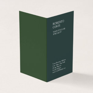 Cartão De Visita Verde Empoeirado Lino Premium Simples Único Minima