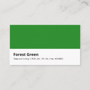 Cartão De Visita Verde Floresta "Profundo e Convidativo"
