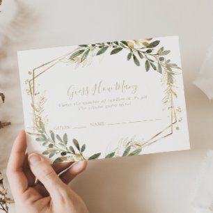 Cartão De Visita Verde Geométrico Dourado Adivinha Quantas Cartas D