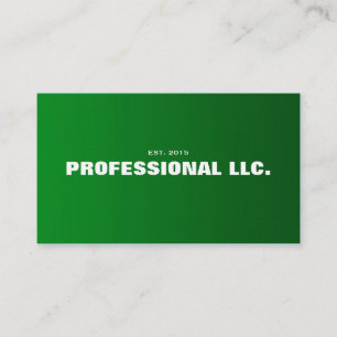 Cartão de visita verde grande, corajoso, fácil de