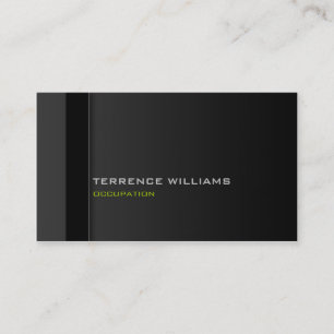 Cartão De Visita Verde mínimo moderno do preto do modelo de cartã